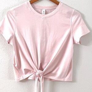 lululemon athletica Pink Short Sleeve Tie-Front Tee